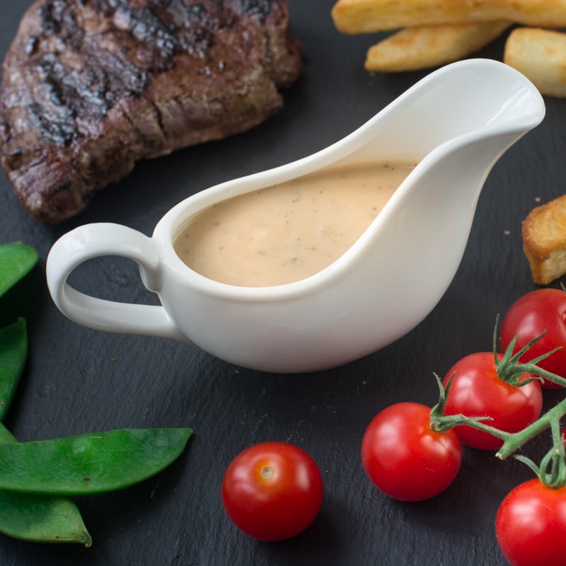 Peppercorn sauce without cream - My quick and easy peppercorn sauce recipe. It's made without cream, instead using milk and other common store cupboard and fridge ingredients so you can whip it up whenever you want.