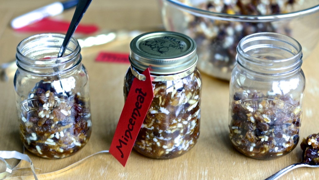 Homemade mincemeat in jars