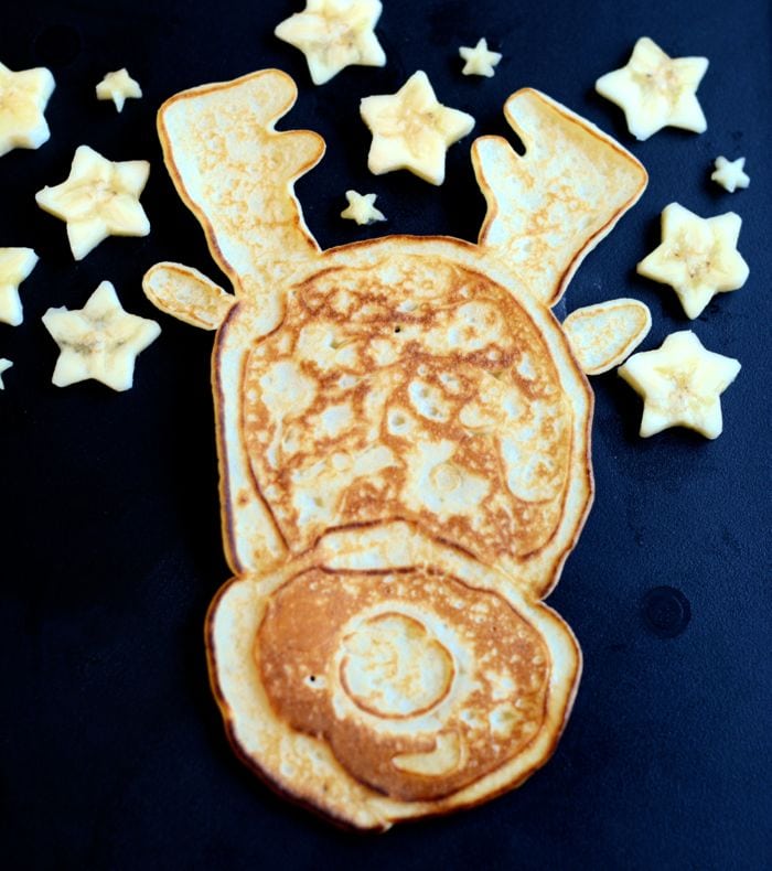 Reindeer pancake art