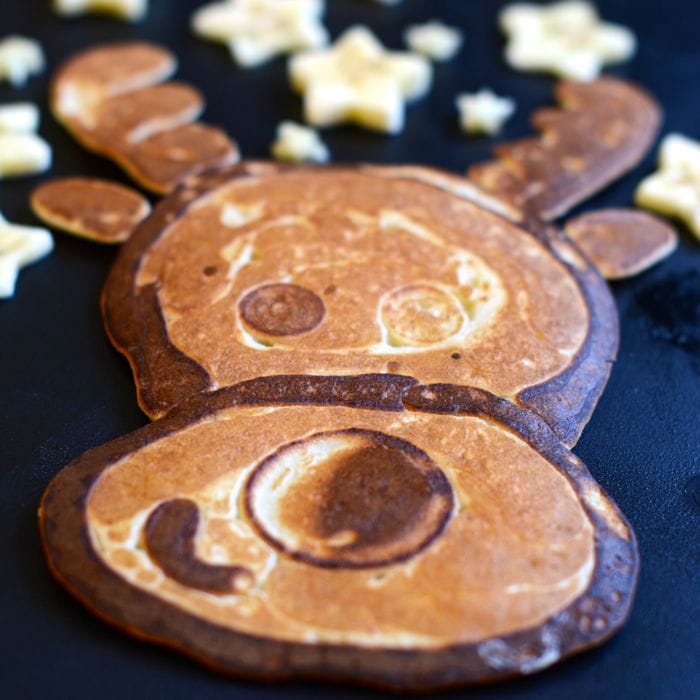 Reindeer pancake art