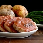 My take on the traditional Italian recipe, Saltimbocca. Pork loin with sage, wrapped in parma ham and cooked in white wine and chicken stock.