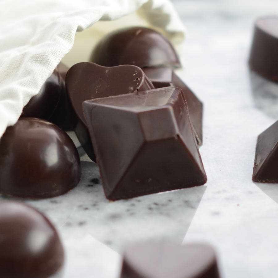 Fondant filled chocolates recipe. Create some of your chocolate box favourites at home - strawberry and orange creams and delicious after dinner mints.