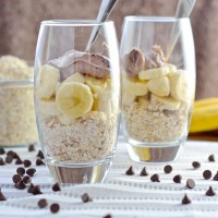 banana chocolate almond breakfast cheesecake