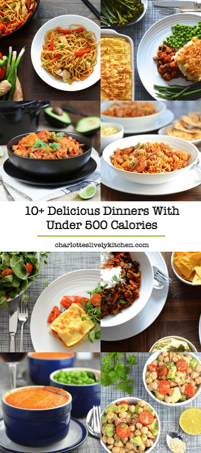 A selection of delicious, filling meals all with less than 500 calories a portion.