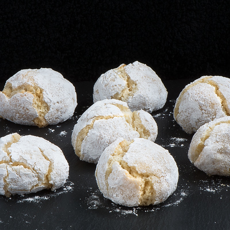 Delicious soft centred Amaretti biscuits. So easy to make, crisp on the outside and chewy in the middle and they're naturally gluten-free too.