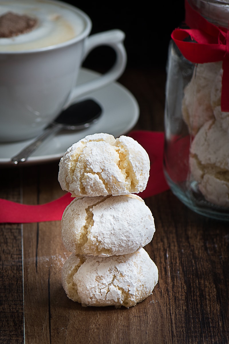 Delicious soft centred Amaretti biscuits. So easy to make, crisp on the outside and chewy in the middle and they're naturally gluten-free too.