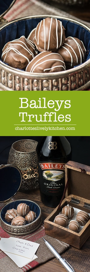 Treat someone you love with homemade Baileys truffles. There are two versions of this recipe, my original chocolate coated truffles and a quick and easy version. Both versions taste absolutely delicious and are the perfect gift for someone special. 