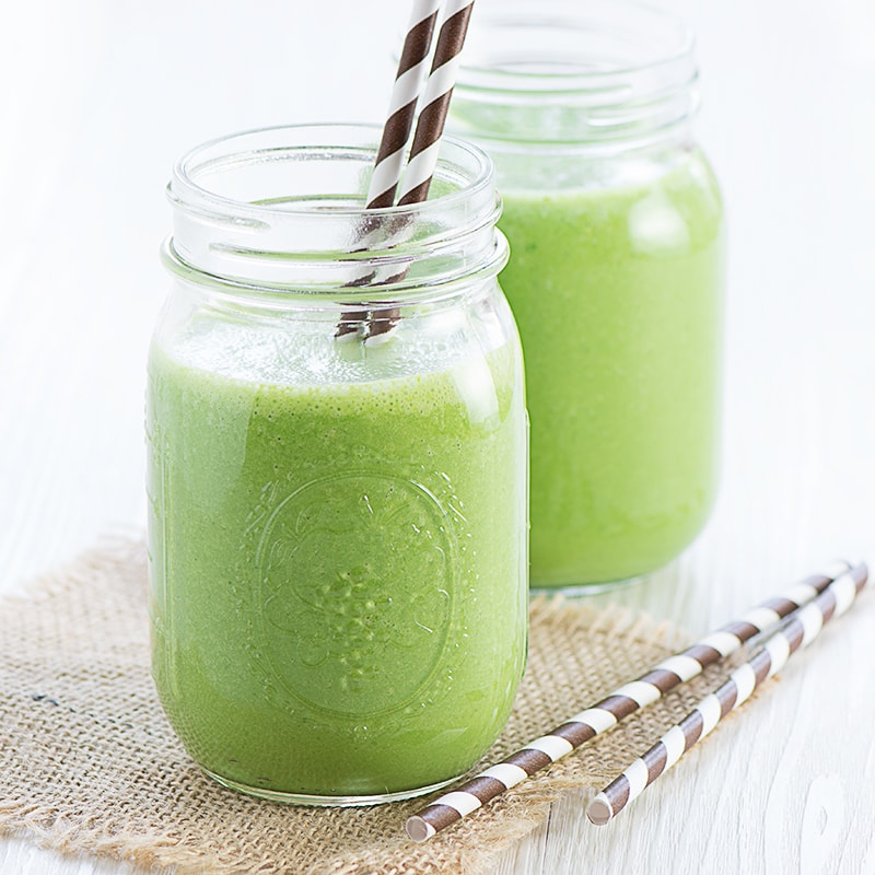 Banana, Peanut Butter & Mint Green Smoothie - Charlotte's Lively Kitchen