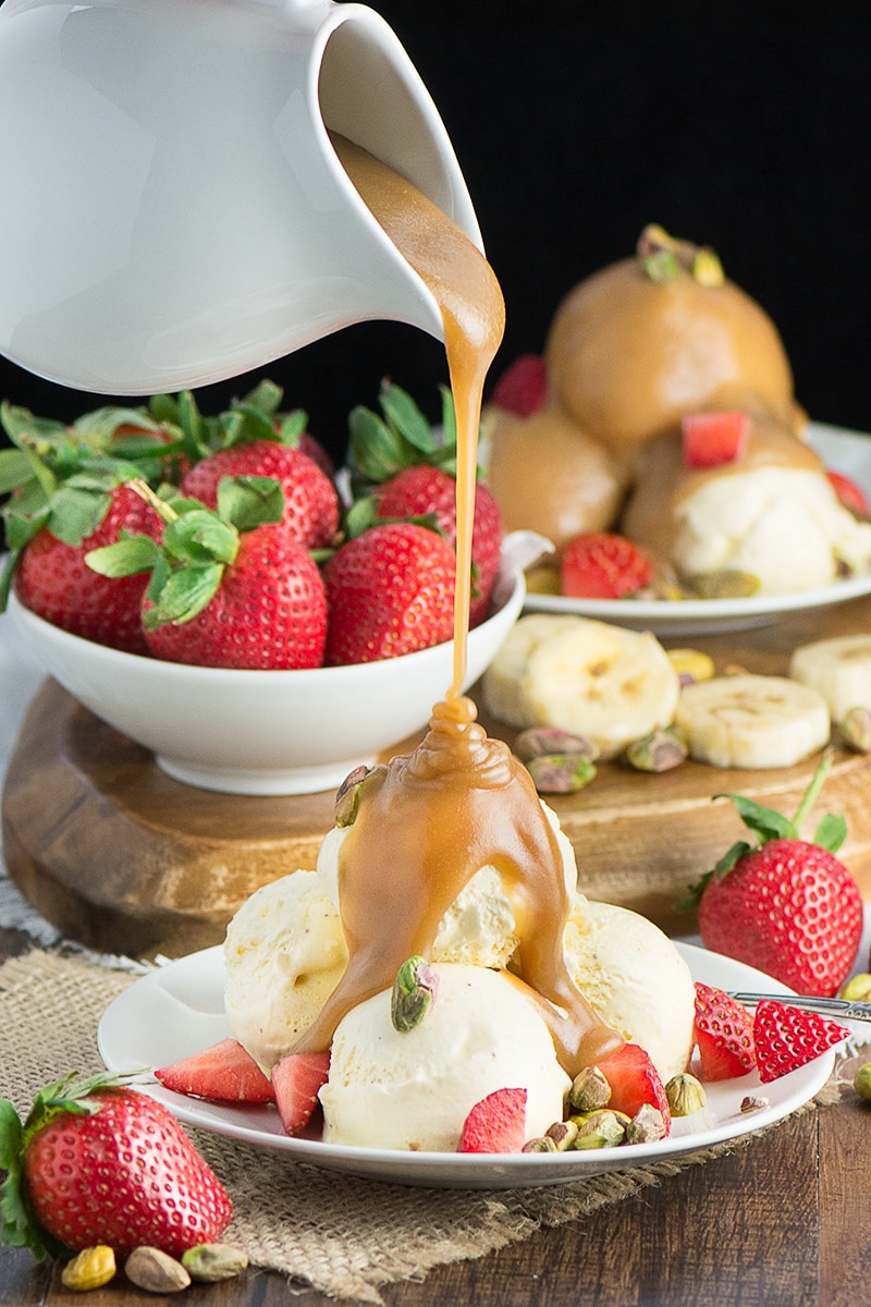  Really easy butterscotch sauce with just 3 ingredients. Perfect for pouring on ice-cream, desserts or just licking from the spoon!