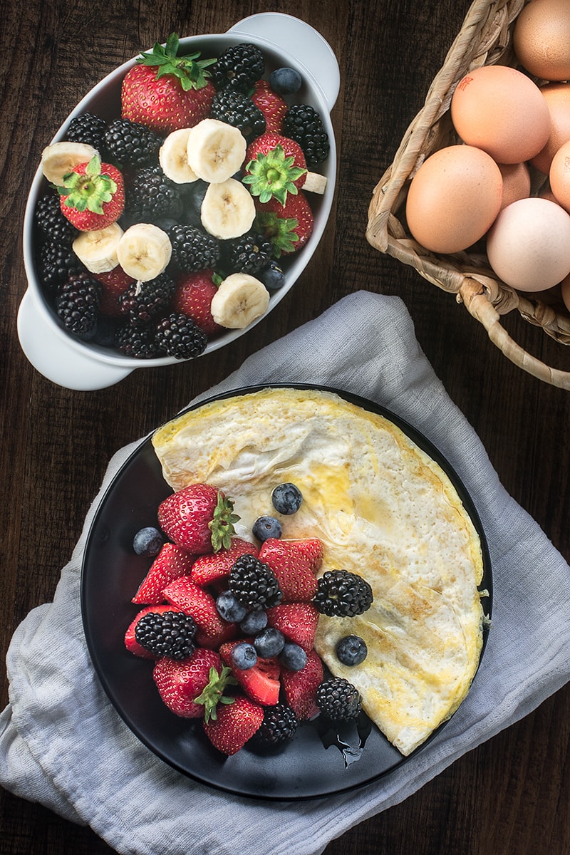 Coconut and Honey Omelette - A delicious sweet omelette, flavoured with coconut oil and a hint of honey. Quick and easy to make - ready in just 5 minutes. Perfect for a healthy breakfast treat.