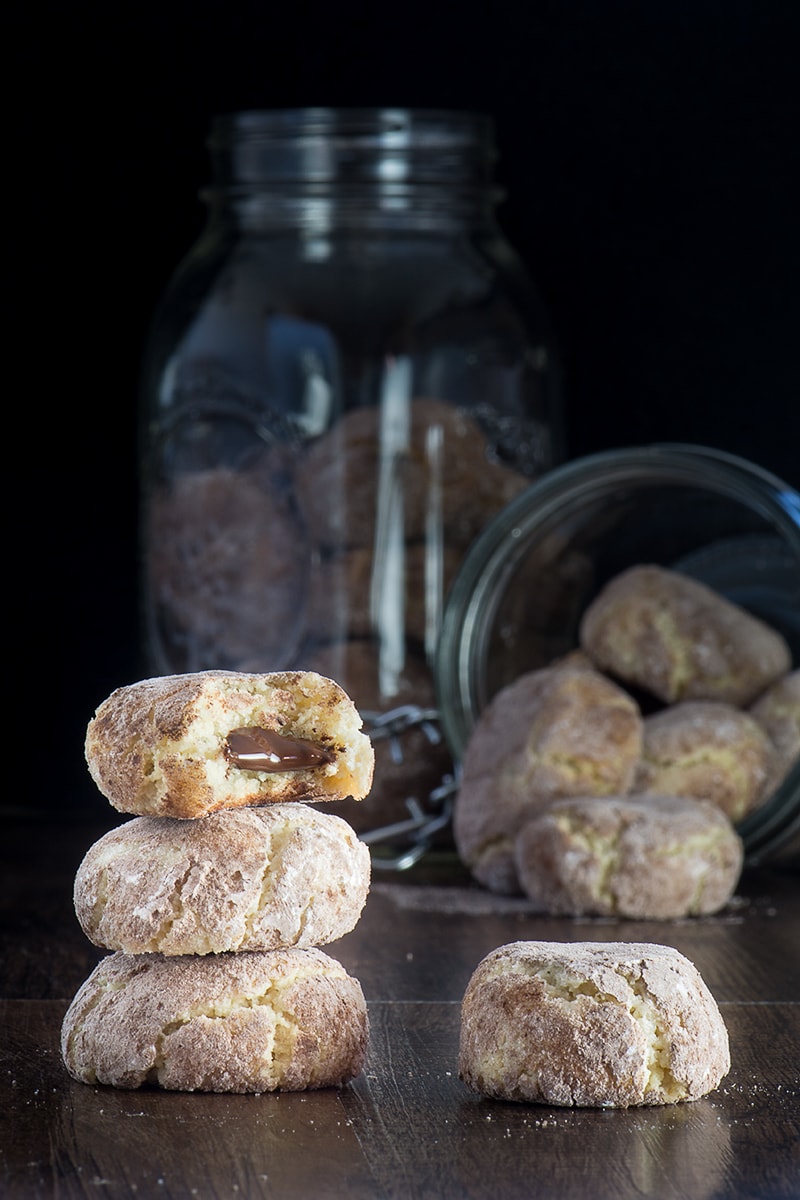My twist on the traditional soft Amaretti biscuit, with a hidden dark chocolate centre.
