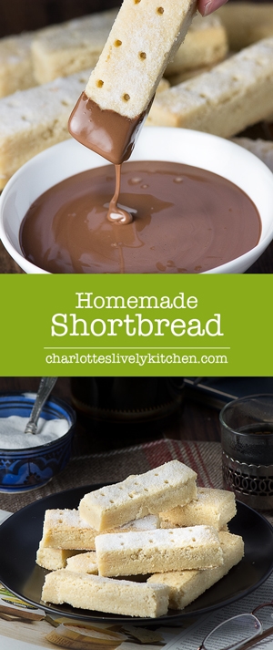 Melt-in-your-mouth shortbread. Perfect for dipping in warm melted chocolate!