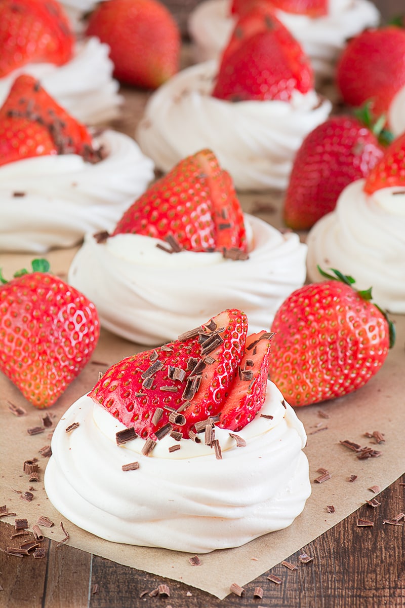 Mini strawberry pavlovas make a beautiful dessert and are quick and easy to make. Even better... they're less that 140 calories each.