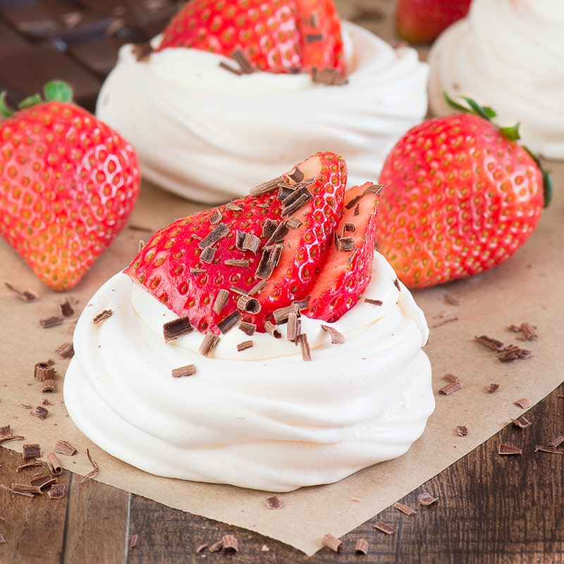 Mini strawberry pavlovas make a beautiful dessert and are quick and easy to make. Even better... they're less that 140 calories each.