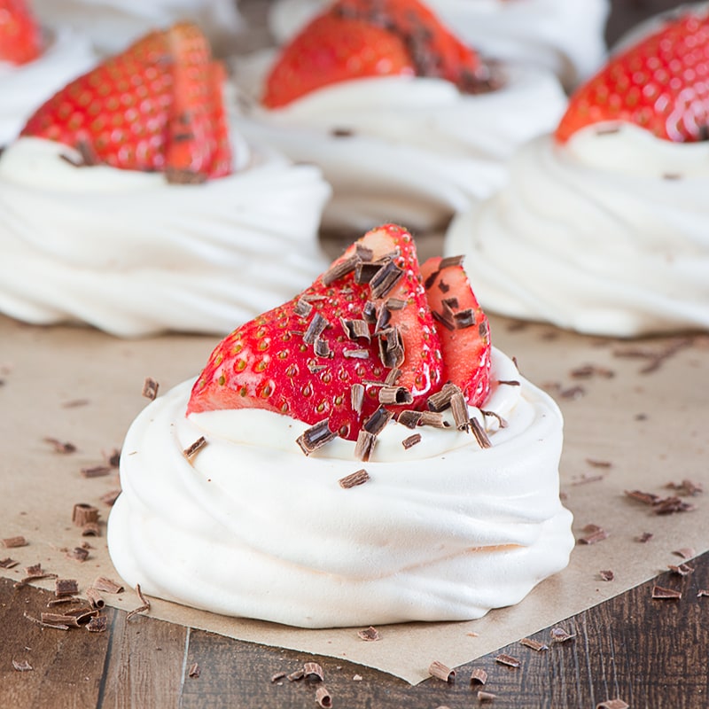 Mini strawberry pavlovas make a beautiful dessert and are quick and easy to make. Even better... they're less that 140 calories each.
