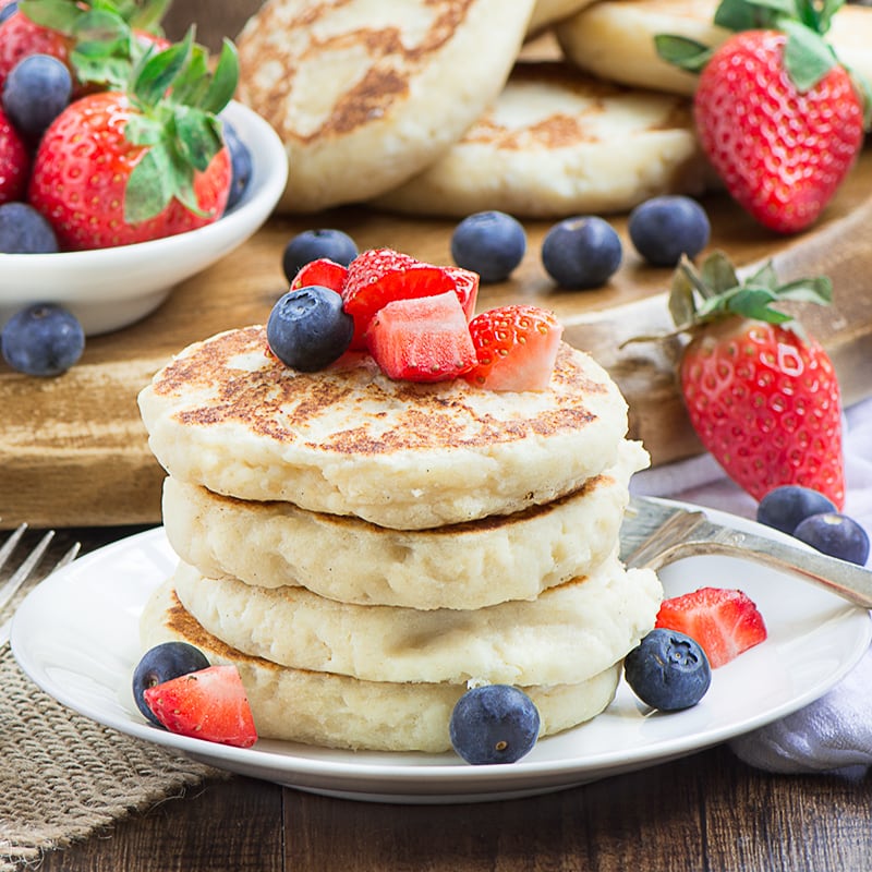 Start the day with these delicious, easy to make ricotta pancakes. They're like a bit of cheesecake in a pancake and they just happen to be egg-free too.