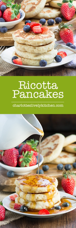 Start the day with these delicious, easy to make ricotta pancakes. They're like a bit of cheesecake in a pancake and they just happen to be egg-free too.