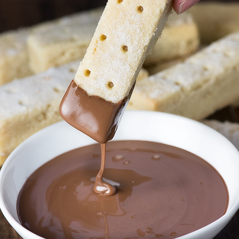 Melt-in-your-mouth shortbread. Perfect for dipping in warm melted chocolate!
