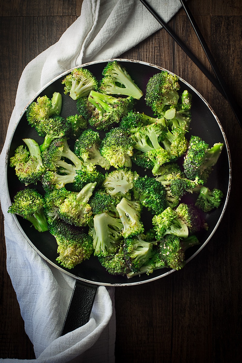 Stir Fry Sesame Broccoli, a quick, easy, delicious and nutritious asian inspired side dish.