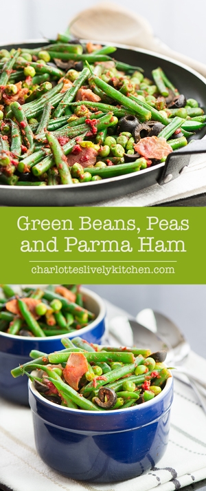 Green Beans, Peas and Parma Ham – A delicious summer side dish. Simple to make and ready in just 10 minutes