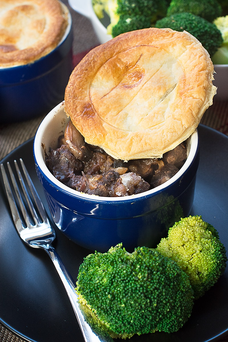 My super easy and really delicious steak and mushroom pie. Ready for the oven in just a few minutes, it's the perfect midweek dinner.