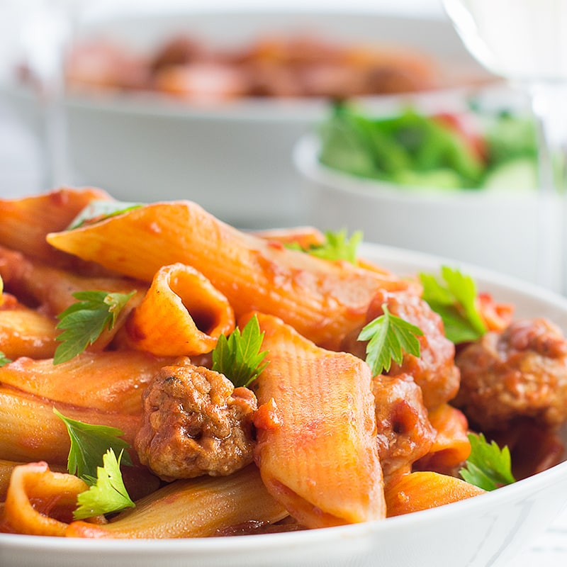 One-pot spicy sausage pasta - really simple to make and half the washing up of regular pasta.