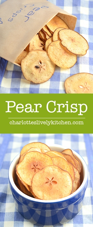Pear crisps – A delicious, fruity alternative to crisps for your little ones to enjoy. Really easy to make and no nasty added extras.
