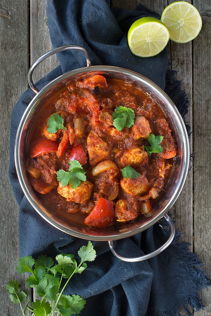 This healthy chicken & lime curry is easy to make and jam-packed full of flavour from the homemade curry paste. It's low in calories and more than 3 of your 5-a-day, great if you're on a diet or the perfect excuse for an extra naan bread and onion bhaji!