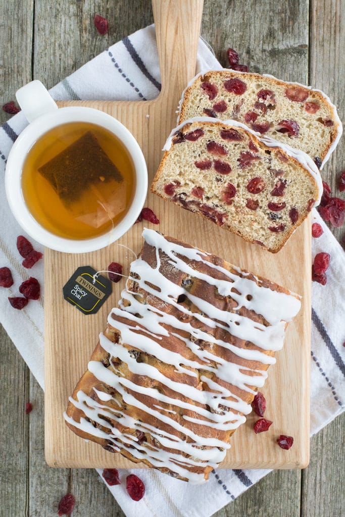 Spicy Chai Tea & Cranberry Iced Loaf - Charlotte's Lively Kitchen