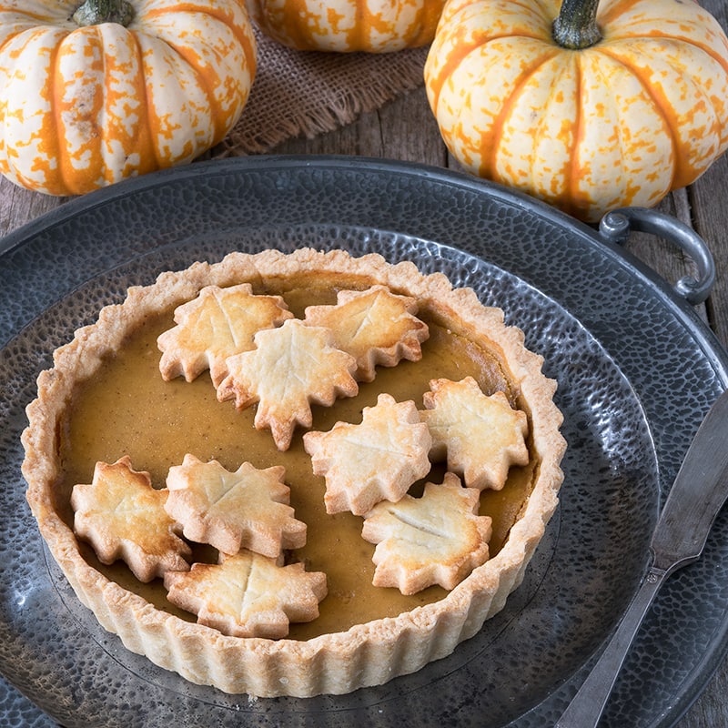 Homemade pumpkin pie is the taste of autumn with crisp shortcrust pastry and a soft, creamy spiced pumpkin filling.