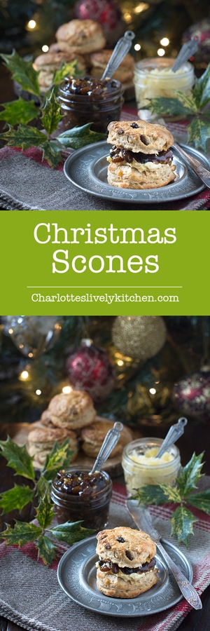 Christmas scones - brandy scones with mincemeat and marzipan. A festive twist on a classic afternoon tea treat.