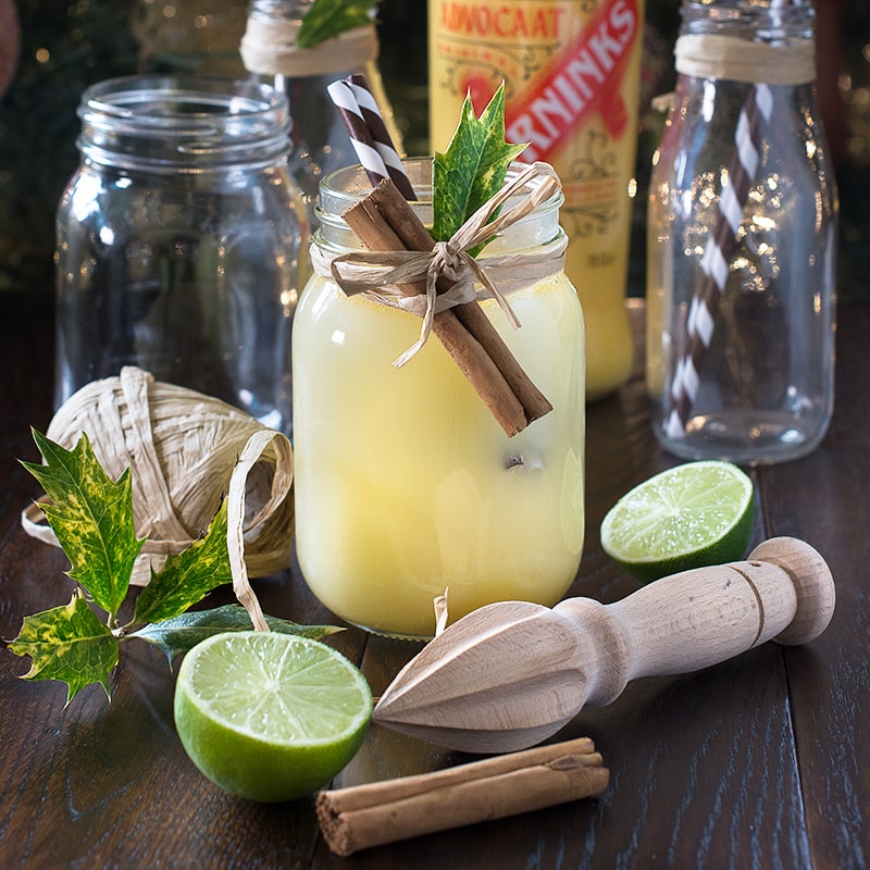 How to make a traditional snowball cocktail with Advocaat, lime juice and lemonade. The perfect drink for getting into the festive spirit this Christmas.