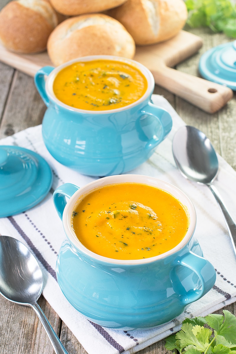 Using frozen vegetables in this easy homemade carrot and coriander soup means you can have a delicious, healthy meal with just a few minutes effort whenever you want.