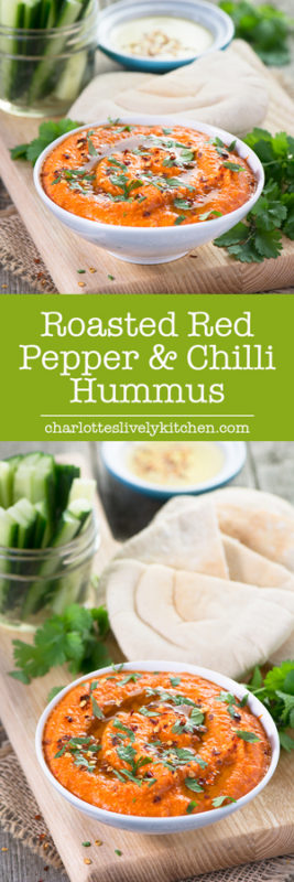 Roasted Red Pepper & Chilli Hummus - Charlotte's Lively Kitchen