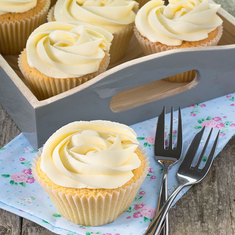 These vanilla cupcakes are so easy to make, simply mix all of the ingredients together and bake. They're perfect for birthdays, cake sales, tea with your friends and any other celebration you can think of.