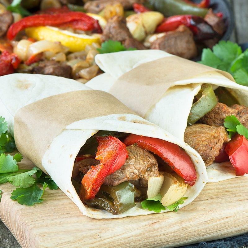 Switch to using lamb in your fajitas for a quick and tasty dinner. These lamb fajitas are oven baked, so they only need 10 minutes of your time and are ready in just half an hour.