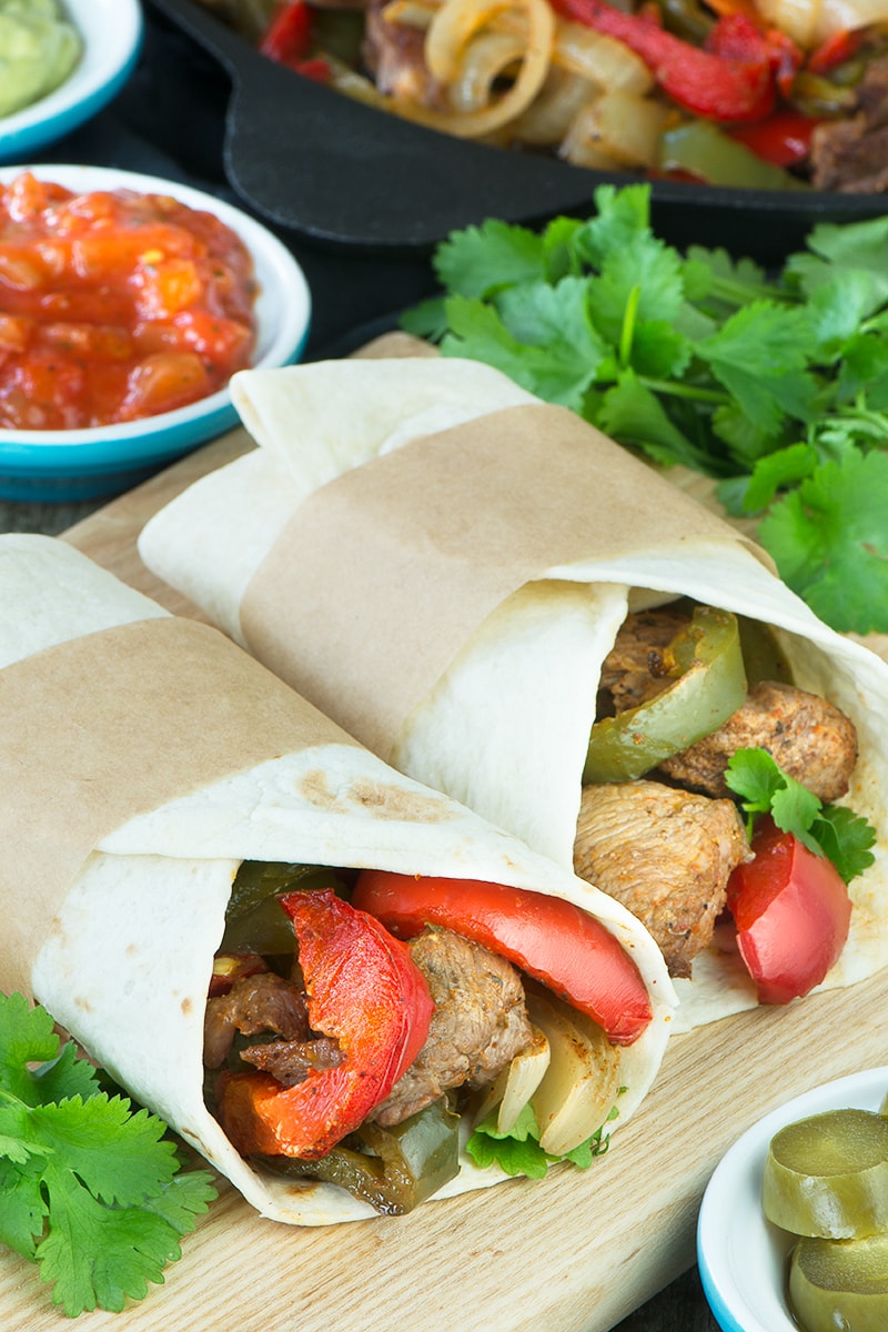 Switch to using lamb in your fajitas for a quick and tasty dinner. These lamb fajitas are oven baked, so they only need 10 minutes of your time and are ready in just half an hour.