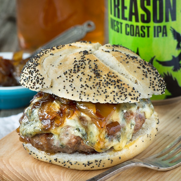 Beer Burgers with Beer Onion Jam - Charlotte's Lively Kitchen