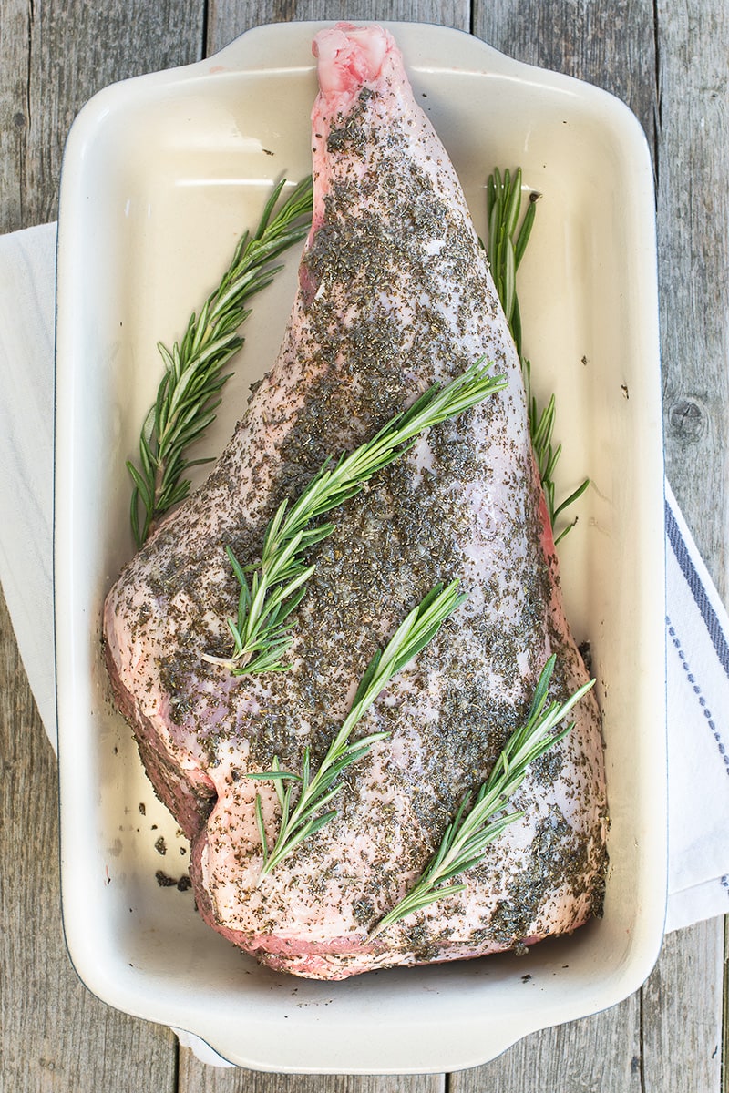 Roasted leg of lamb with subtle hints of garlic, mint and rosemary. Simple to prepare, the perfect roast for a family feast.