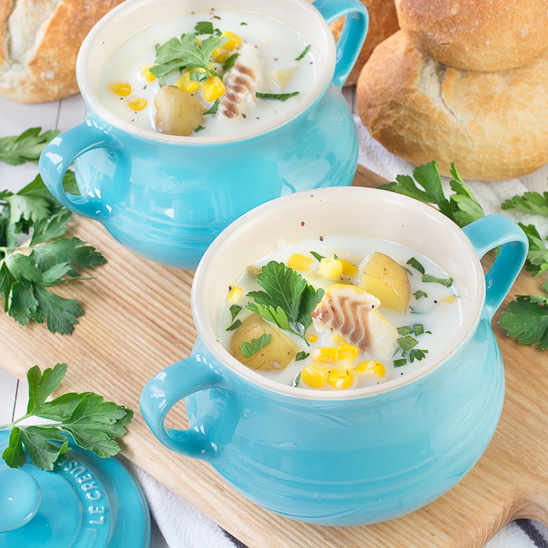 This smoked haddock and sweetcorn chowder is a complete meal in one bowl. It's really simple to make and using frozen ingredients means you've got everything to hand when you need it.