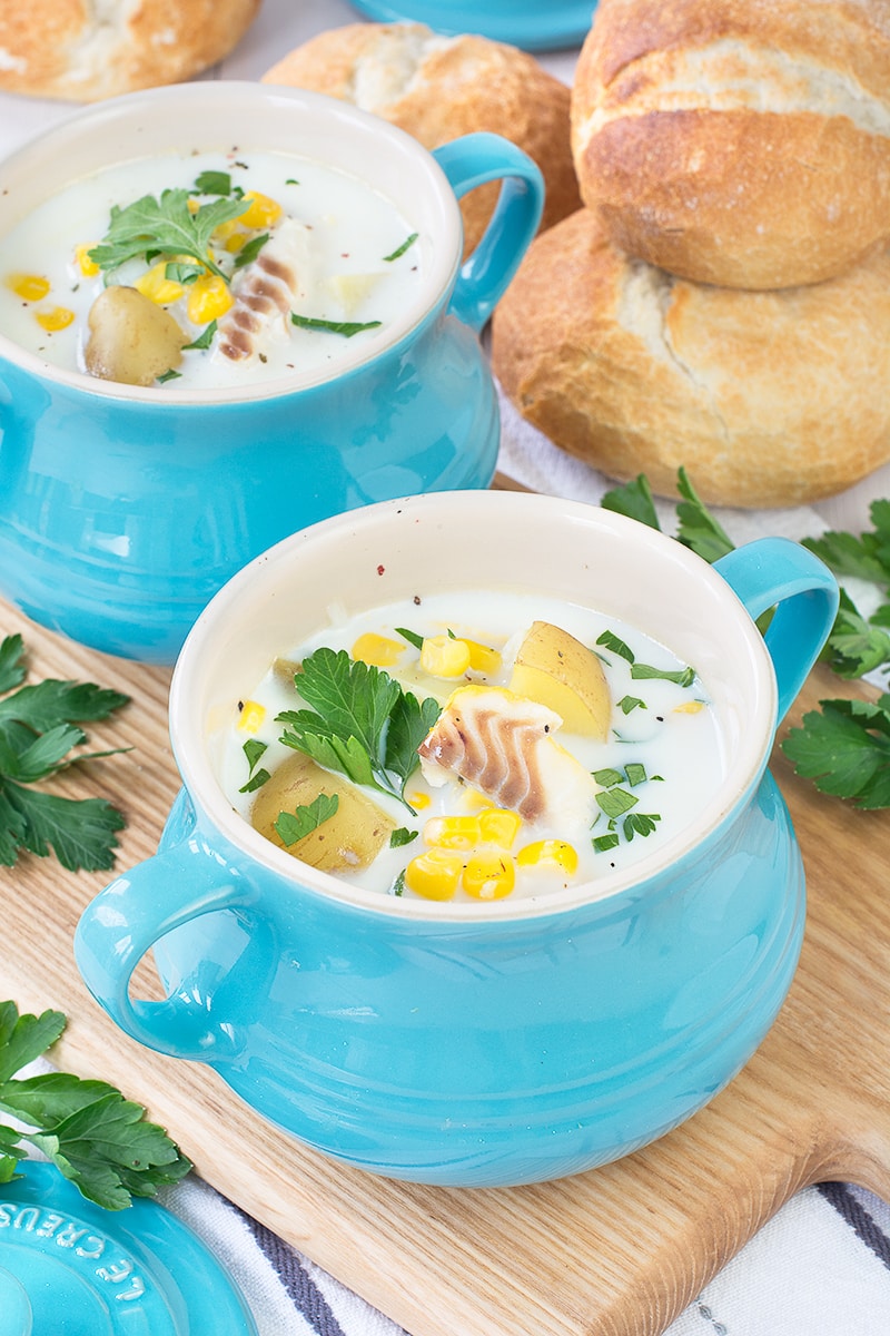 This smoked haddock and sweetcorn chowder is a complete meal in one bowl. It's really simple to make and using frozen ingredients means you've got everything to hand when you need it.