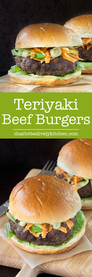 A delicious homemade beef burger flavoured with teriyaki sauce, served in a roll with a crunchy asian inspired salad. Perfect for a summer barbecue.