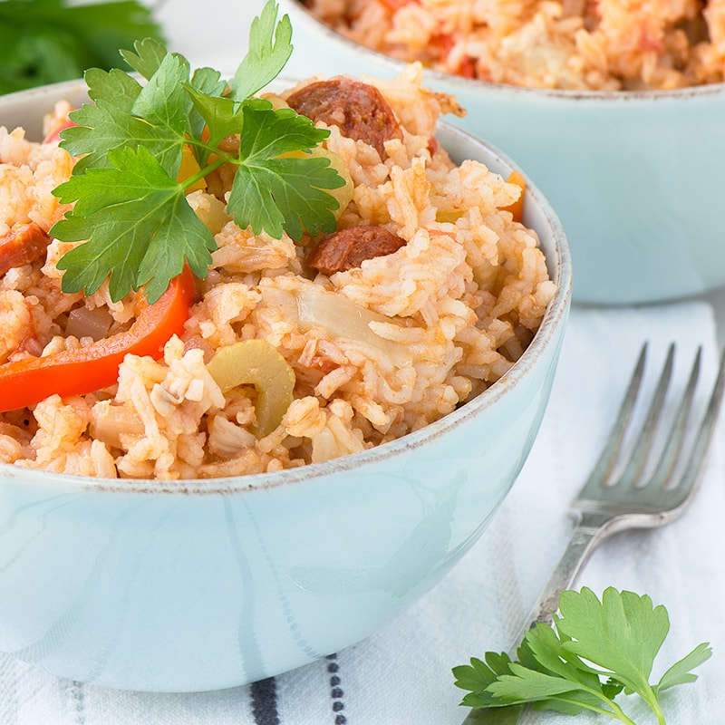 This homemade chicken jambalaya has a delicious, fresh flavour. Perfect for dinner any night of the week.
