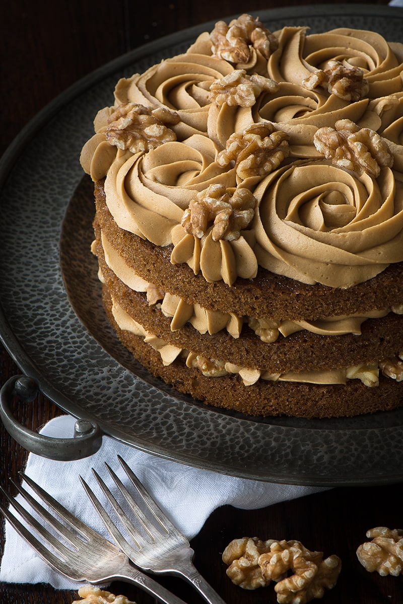 Coffee And Walnut Cake Charlotte S Lively Kitchen