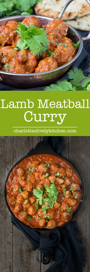 Delicious lamb meatballs in a spiced tomato sauce - perfect for a family meal or a curry tapas party.