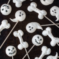 Halloween Meringue Pops - Ghosts, Spooky Faces & Bones