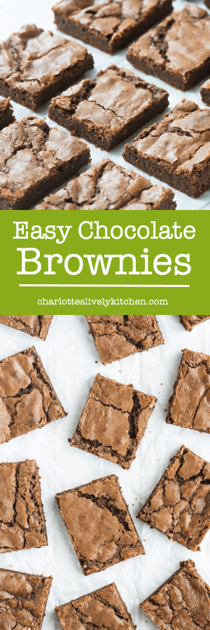My recipe for easy homemade chocolate brownies that taste absolutely amazing. Includes step-by-step pictures.