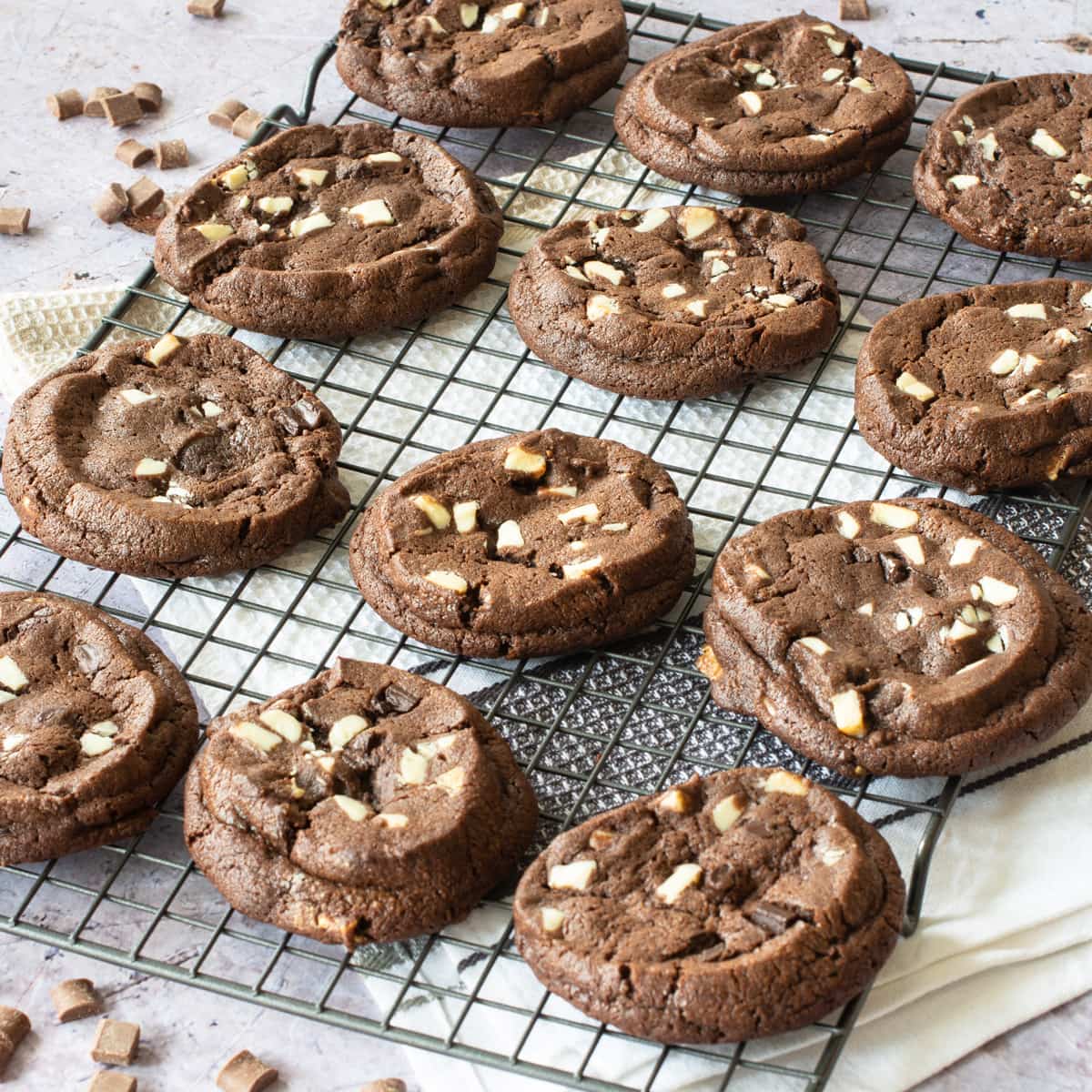 triple chocolate chip cookies