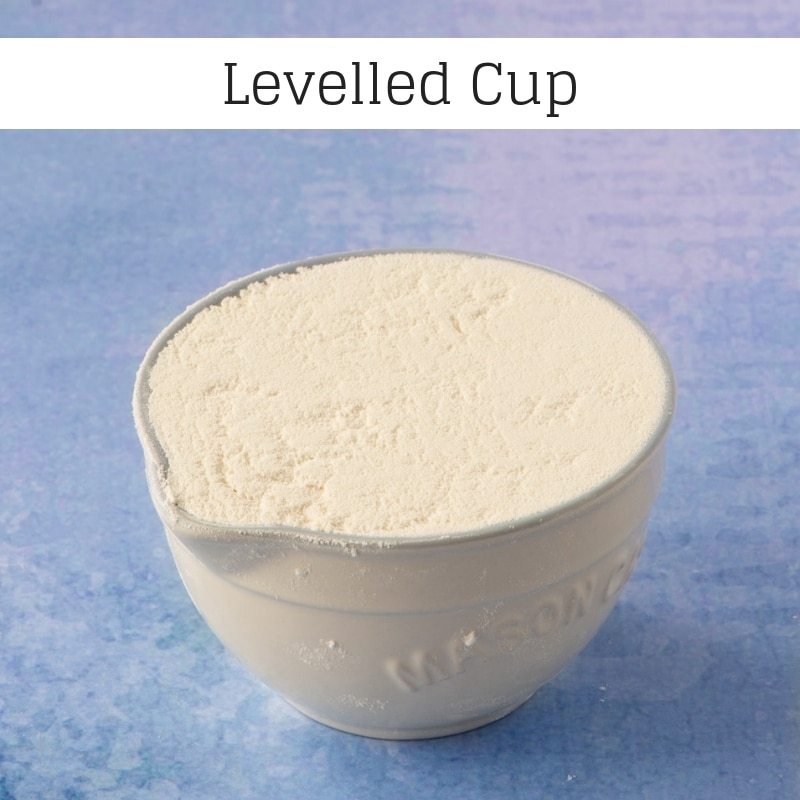 A levelled cup of flour
