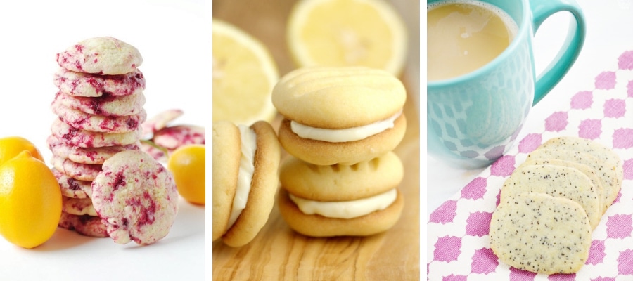 Lemon & Raspberry Cookies, Lemon Biscuits and Lemon & Poppy Seed Biscuits